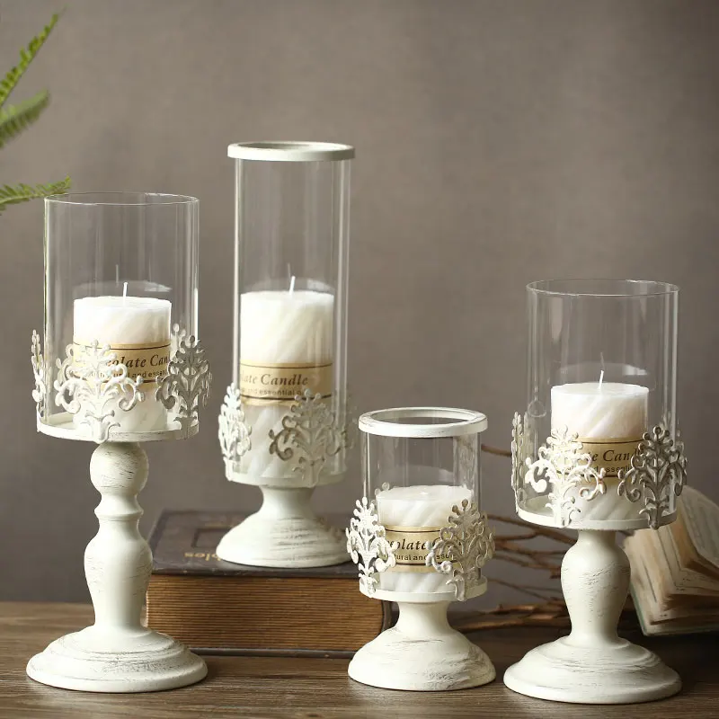 of European classical White Gold Wedding Candle Holder brush Taiwan