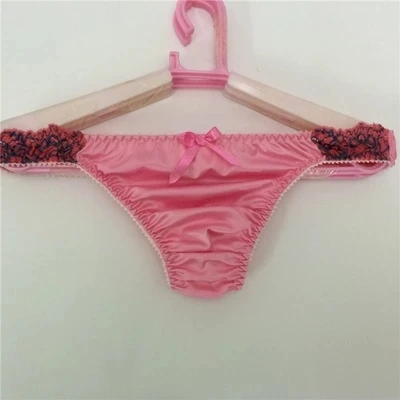 Мужские прозрачные трусы джоки Sissy фиолетовые кружевные стринги с оборками