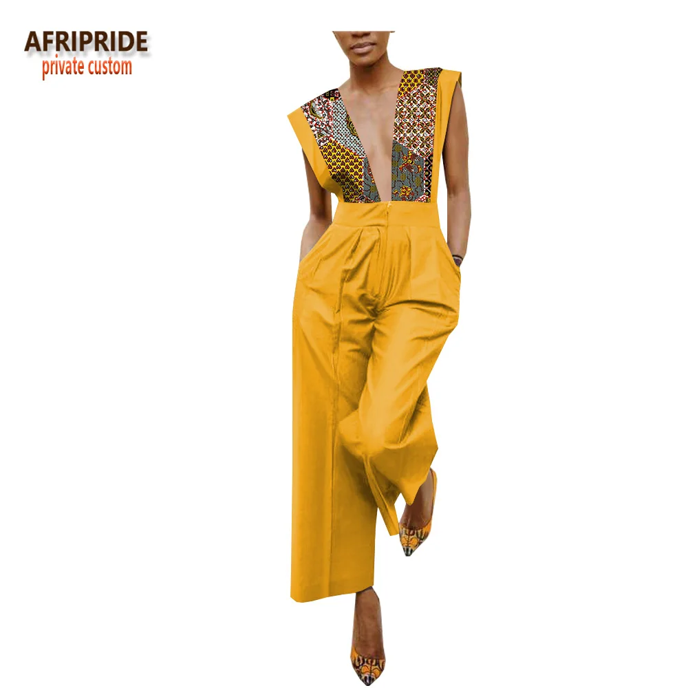 Buy 2018 african print casual jumpsuit for women