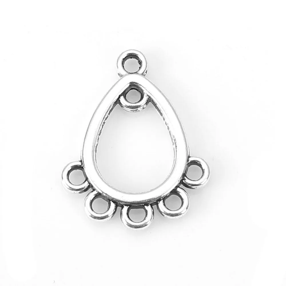 

DoreenBeads Zinc Based Alloy Chandelier Connectors Water Drop Antique Silver Jewelry Findings 16mm( 5/8") x 12mm( 4/8"), 100 PCs