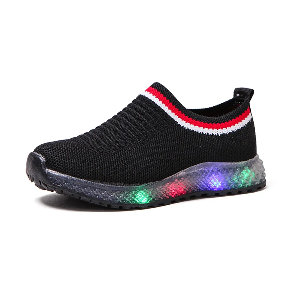 Детская обувь для маленьких девочек; сетчатые светящиеся спортивные кроссовки для мальчиков; повседневная обувь с подсветкой; zapatos deportivos ninana# XB30