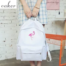 Caker 2017 Обувь для девочек Рюкзаки canvus вышивка Кран рюкзак для школьника качество коллега Синий Розовый Рюкзаки для Обувь для девочек