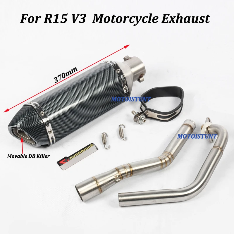 Для Yamaha R15 V3 полный выхлопной Системы побег на мотоцикле изменение с передней среднего звена трубы слипоны