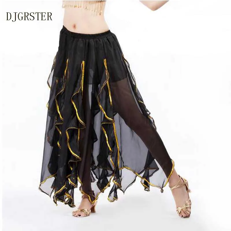 

DJGRSTER 2019 Chiffon Belly Dance Skirt for Women Belly Dancing Costume Gypsy Dress Fashion Sexy Bellydance Skirts 12 Colors