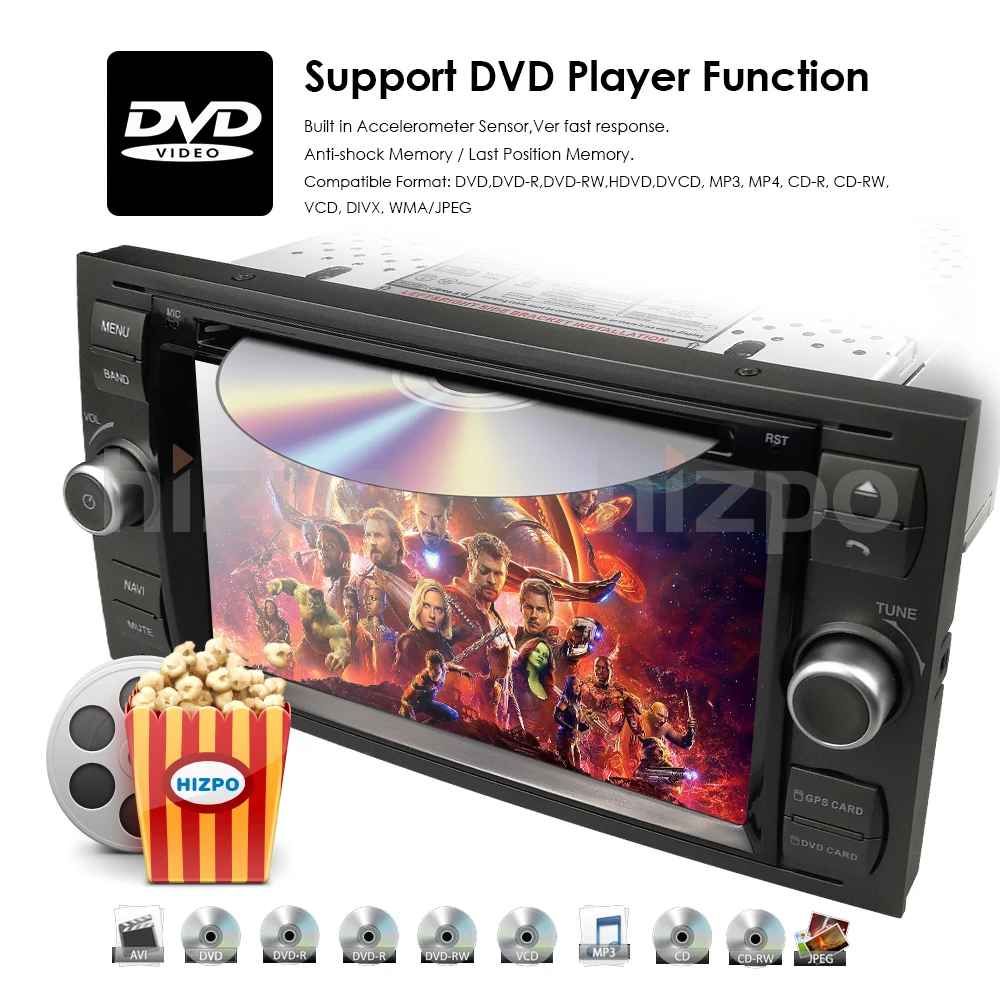 Best AutoRadio 2 din Android 8.1 Car DVD Player Audio For Ford Focus 2 Fiesta S C Max Kuga mondeo 3 4 transitfusion Connect Navi SWC 19