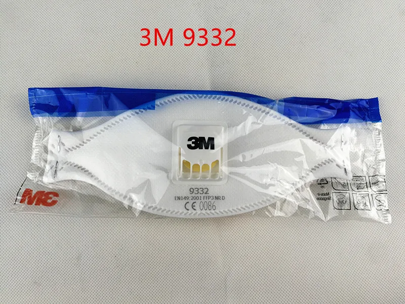 

1pcs 3M 9332 Flat Folded Particulate Respirator With Exhalation Valve FFP3