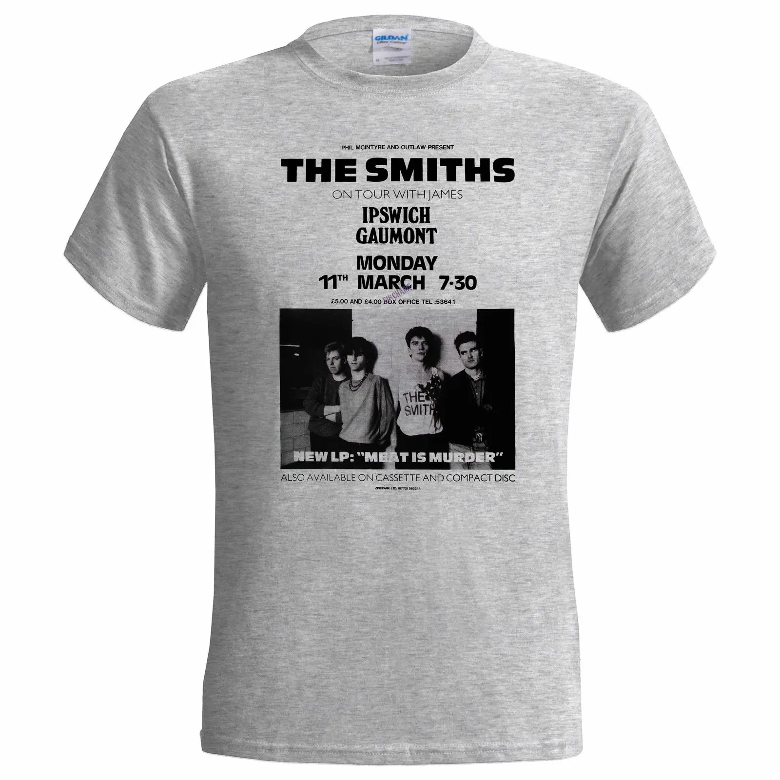 Неформальная Подарочная Футболка с принтом Smiths Gig Poster Meat Is Murder Tour Morrisey Johnny Marr