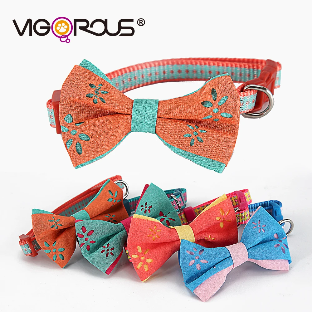 

Pet Collars For Small Medium Cats Adjustable Nylon pet products for Collar Soft Safety Bowknot Kitten Cat Puppy Collar PY0310