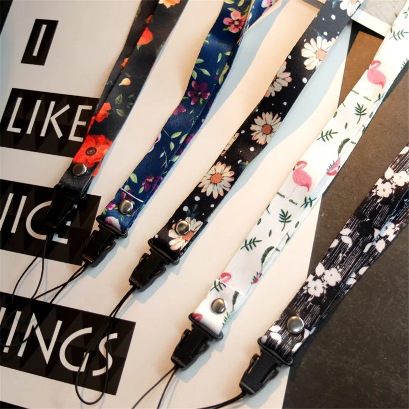 

Flower Lanyard Neck Strap for keys ID Card Mobile Phone Straps for Huawei USB Badge Holder DIY Hang Rope Lariat Lanyard