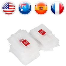 100 шт. стиль нейлон пустой чай заварка травы сито для приправ сито мешочки с веревкой бытовой теезакье чай фильтр лист