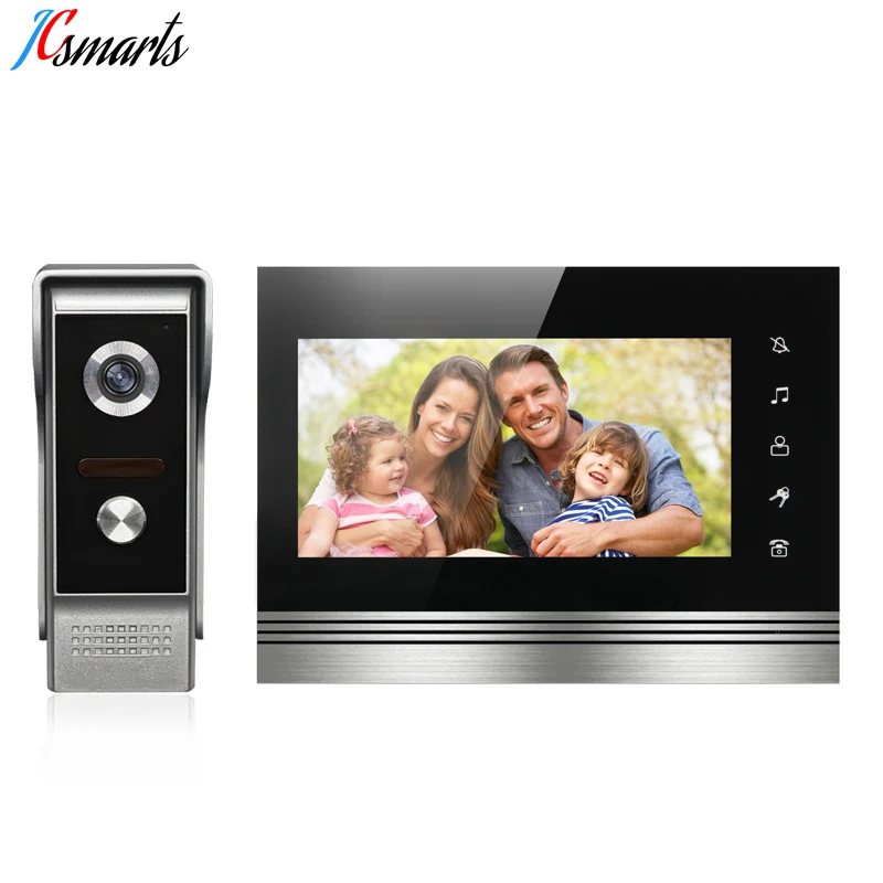 

JCSMARTS Visual Intercom Doorbell 7'' TFT LCD Wired Video Door Phone System Indoor Monitor 700TVL IR camera for private houses