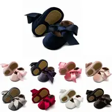 Новая шелковая детская кроватка с бантиком для девочек, брендовые Детские мокасины для малышей, детские мокасины с резиновой подошвой, детская обувь из искусственной замши, 0-18 месяцев