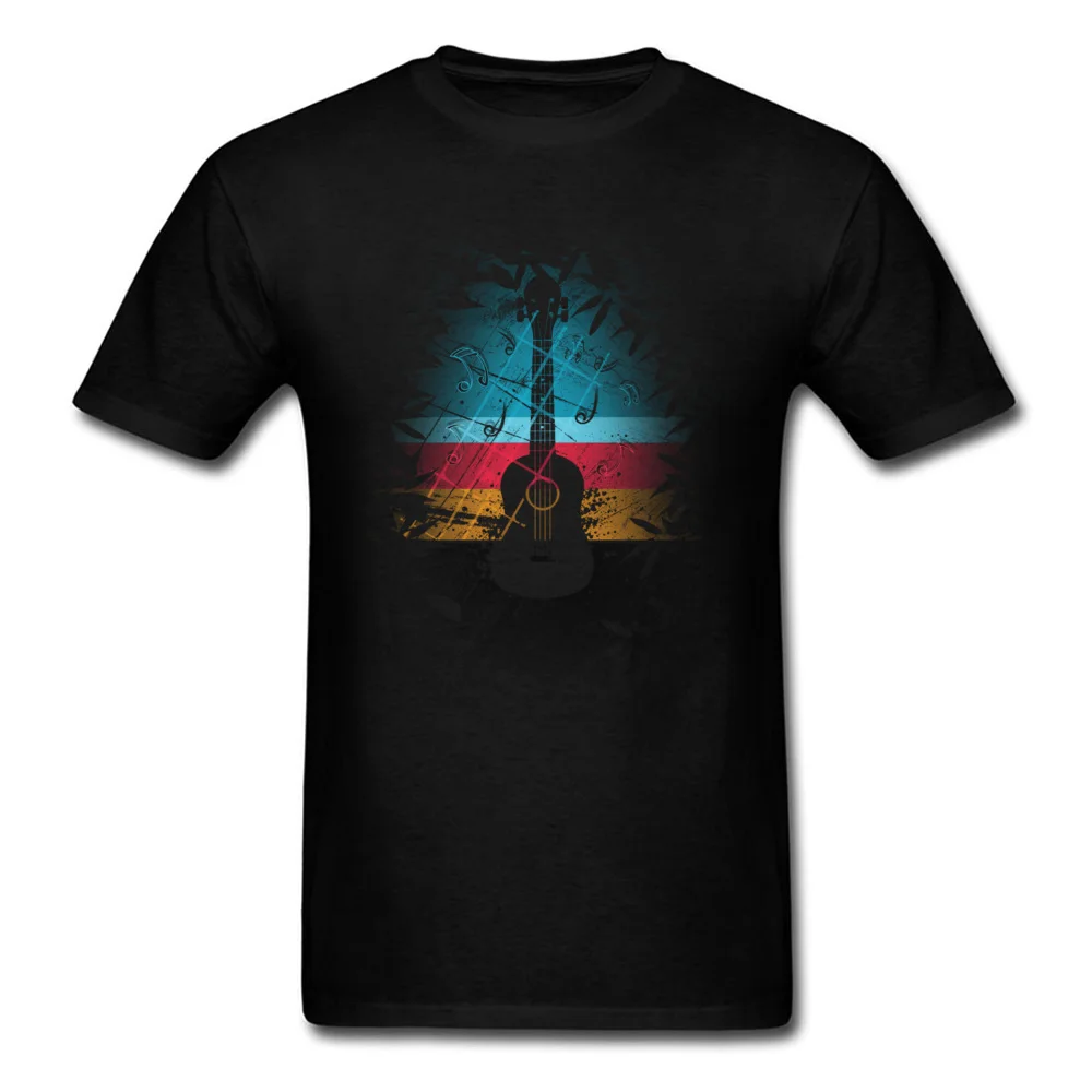 

Camisa 100% Cotton T-shirt Men Short Sleeve Tops T Shirt Vintage Design TShirt Summer Brand New O Neck Sweater Guitar Print