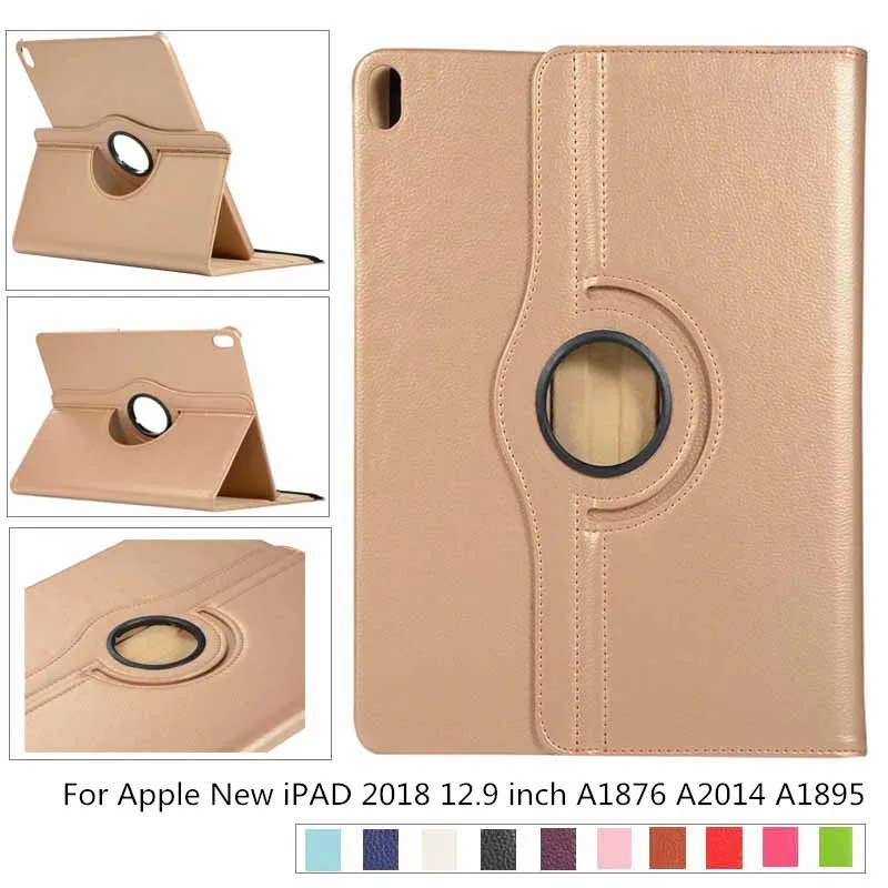 

For iPad Pro 12.9 2018 Case 360 Degree Rotating Stand Cover Smart Protective Case for New iPAD 2018 12.9 Cases A1876 A2014 A1895