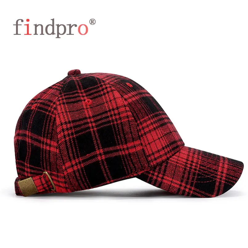 Findpro новая зимняя клетчатая бейсбольная кепка для мужчин и женщин 100% хлопок