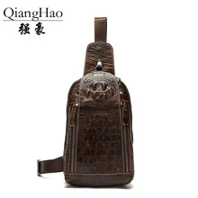 Новые модные туфли с крокодиловым принтом Мужская нагрудная сумка натуральная кожа Наплечная Сумка с принтом сумка от известного бренда, сумка через плечо