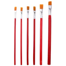 MODYCON 6 шт./партия для детей, студентов, акварельная гуашь, ручка для рисования, нейлон, волосы, красная деревянная ручка, набор кистей для рисования, товары для рукоделия