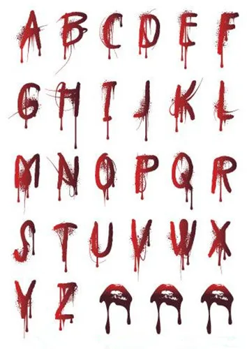 waterproof temporary fake tattoo stickers cool sexy bloody halloween letters design for tattoos