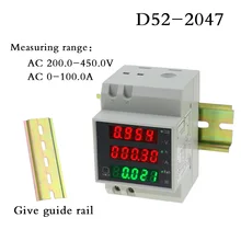 D52-2047 направляющая измеритель мощности Измеритель Коэффициента Мощности цифровой дисплей Вольтметр переменного тока Амперметр