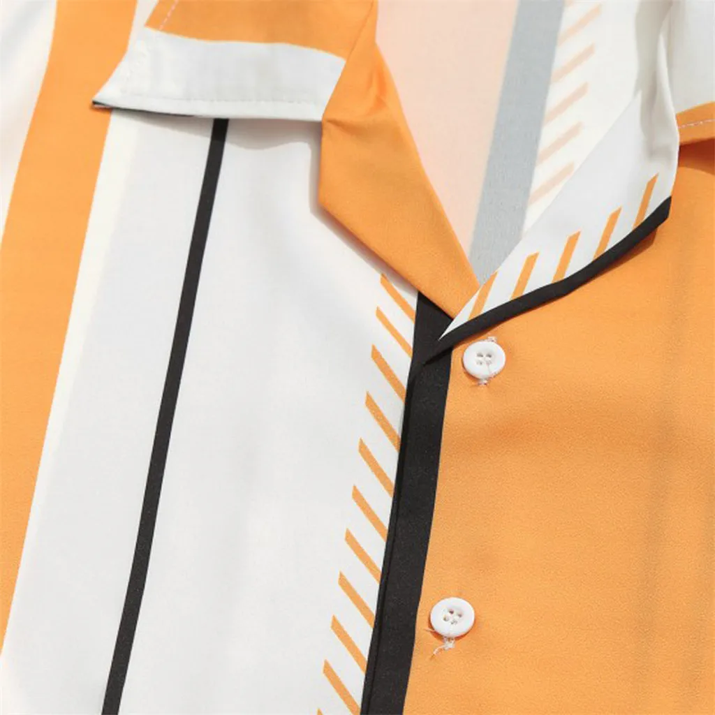 Новый дизайн мужские летние рубашки модные лацканы Птица лист печати короткий рукав гавайская рубашка Топ Блузка подарок для мужчин
