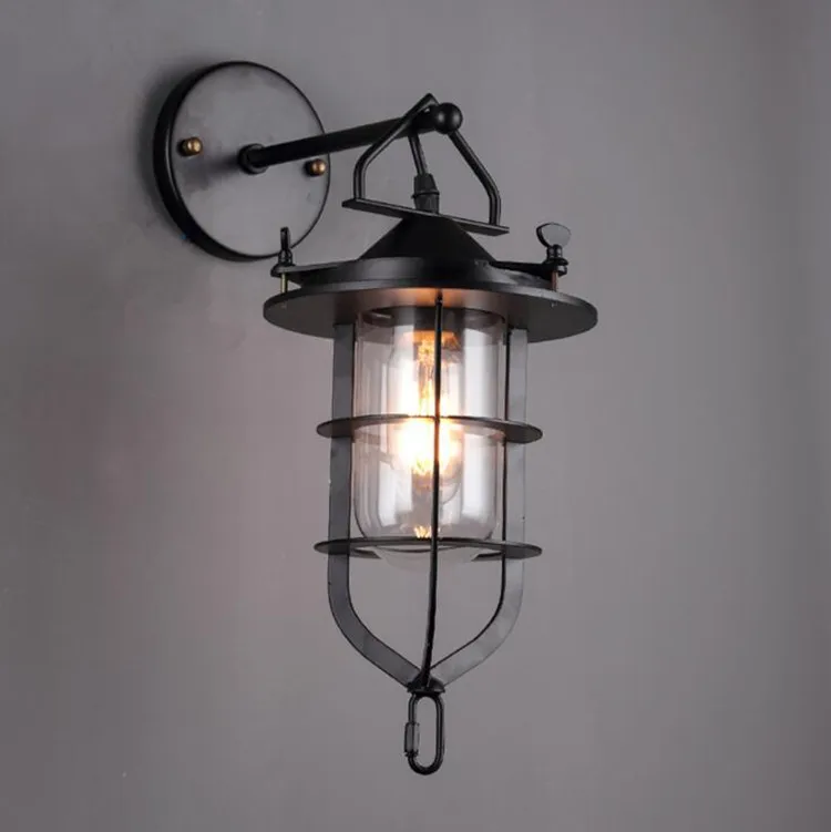 

Loft Vintage Industrial Wind Living Room Restaurant Dock Wall Lamp RH American Style Bar Cafe Iron Wall Light Free Shipping