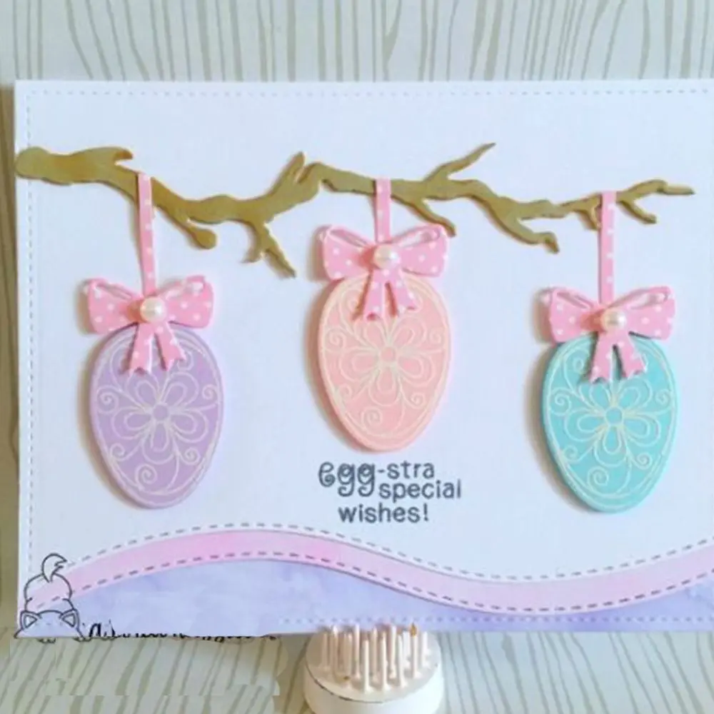 

3pcs/set Easter Egg Pattern Metal Cutting Dies Stencil Scrapbooking Photo Album Decor Paper Card Making Embossing Crafts