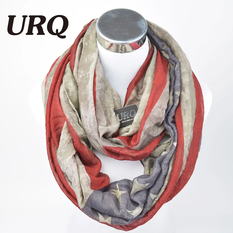 

Winter Warm Neck Scarves New America Flag Print Fan Ring Scarf Tube Scarfs Infinity Woman Scarf V8A18431
