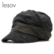 Lesov винтажные Лоскутные Восьмиугольные кепки Newsboy для женщин, осенне-зимние шапки для женщин, теплые хлопковые козырьки, кепки от солнца, повседневная спортивная шапка