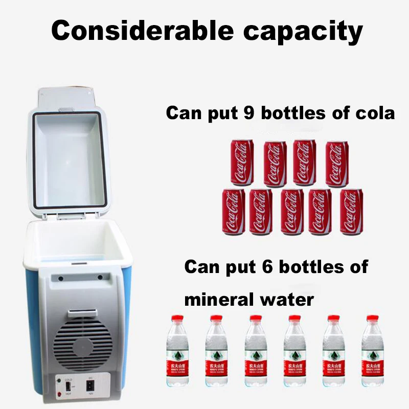 Портативный 7.5L мини 12 в автомобильный холодильник многофункциональный домашний дорожный автомобильный холодильник с двойным использованием охладитель с температурным контролем
