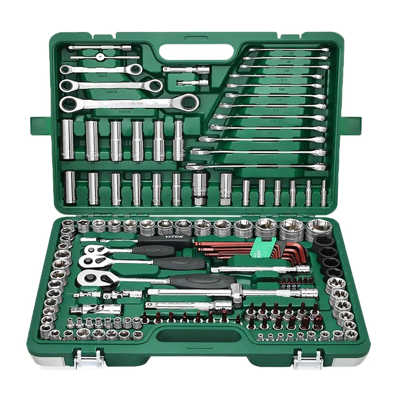 

150pcs/set Repair Car Repair Tool Kit Ratchet Wrench Set JK00150 Multi-function Portable Car Care Toolbox 1 Set