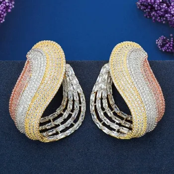 

ModemAngel Special Water Drop Full Mirco Cubic Zirconia Three Color Women Earring Wedding Ceremoney Fashion Jewelry
