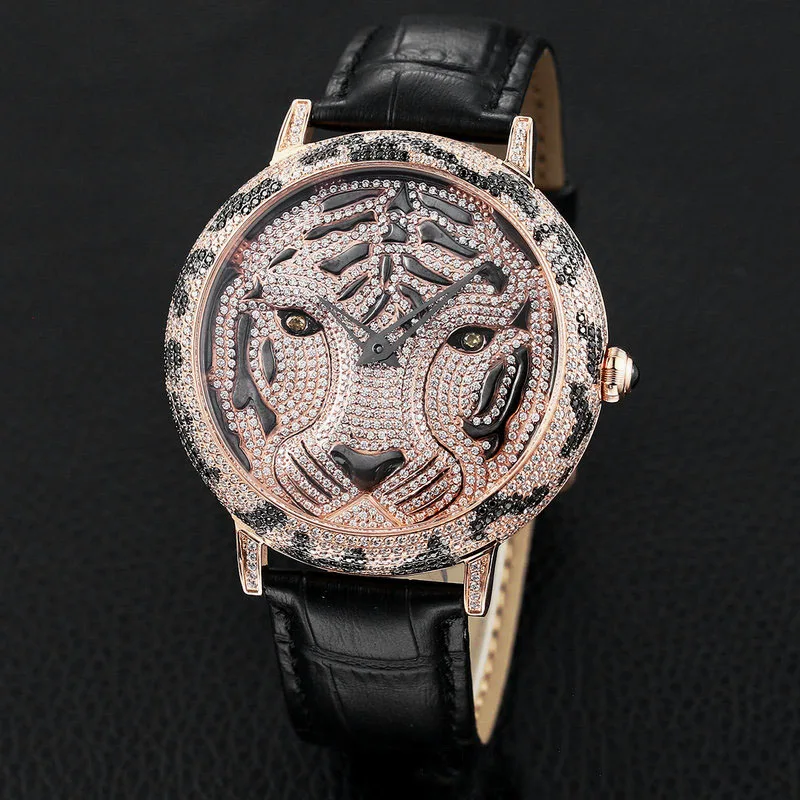 

Qi Xuan_Tiger head Time To Run Rotating Personality Watch With 5A Cut Zircon Large Dial Waterproof Quartz Belt Large Men's Watch