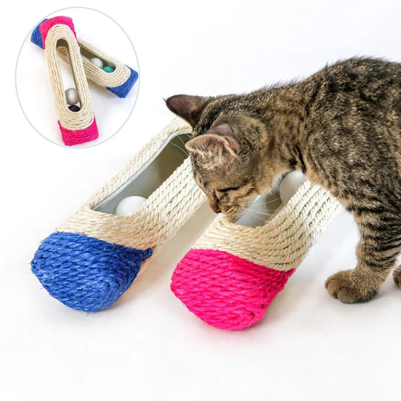 cat toy scratcher with ball