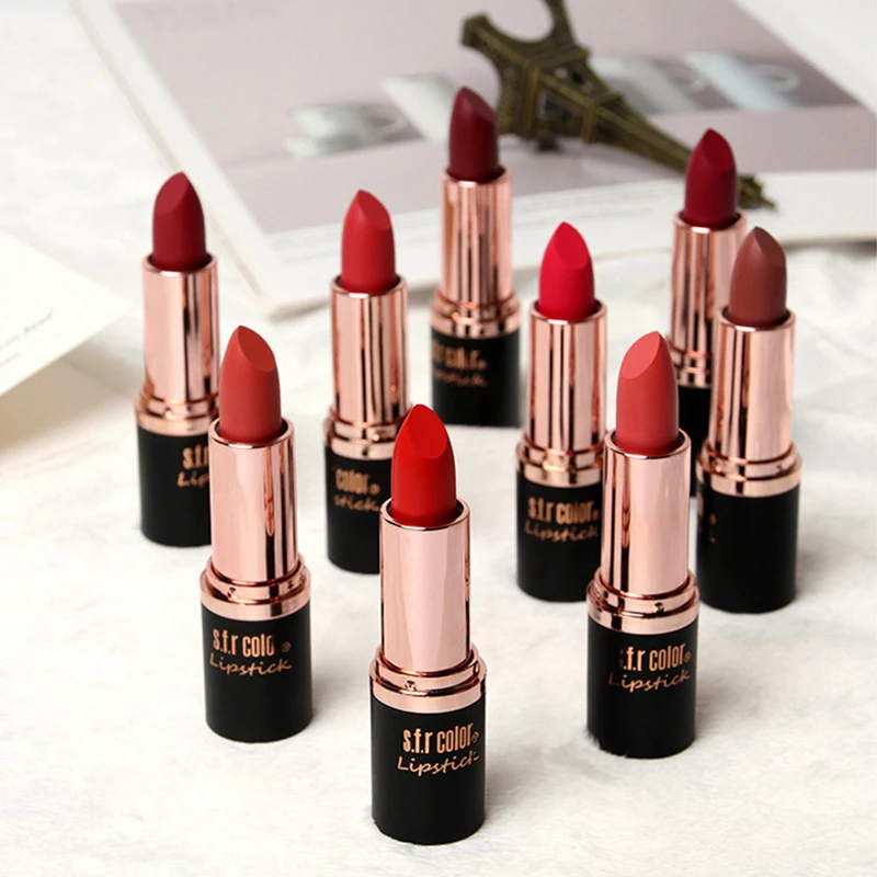 New Matte Lipstick 12color Easy To Wear Waterproof Long-lasting Matte Lip Gloss Lipstick Lady Sexy Lipstick Lip Balm TSLM2