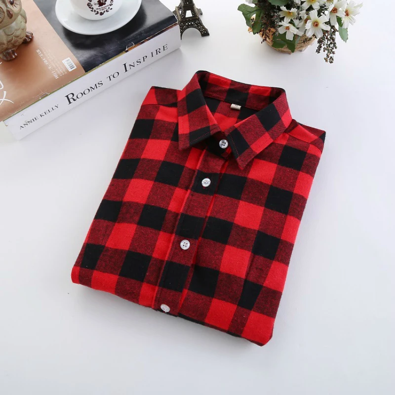 2016 Fashion Plaid Shirt Female College style women
