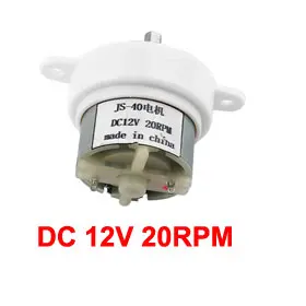 

UXCELL Hot Sale 1pcs DC 12V 20RPM Rotating Speed 2 Terminals Connecting Reduction Geared Motor JS-40