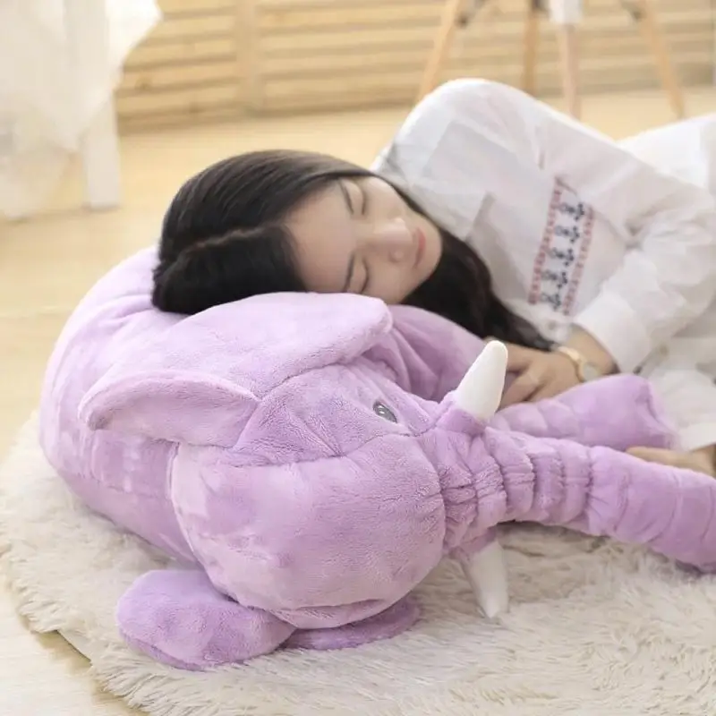 

65cm Large Elephant Pillow Baby Sleeping Back Bady Neck pillow Soft Stuffed Pillow Elephant Massage Doll Christmas Kids Gift