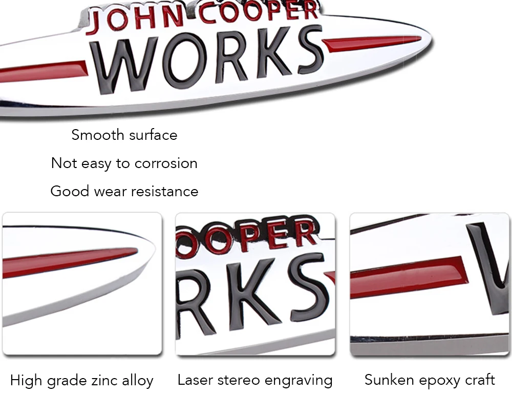 Автомобиль Джон Купер работает эмблема наклейки решетка значок для Mini Cooper JCW S R50 R53 R55 R56 R57 R60 R61 F54 F55 F56 F60 аксессуары