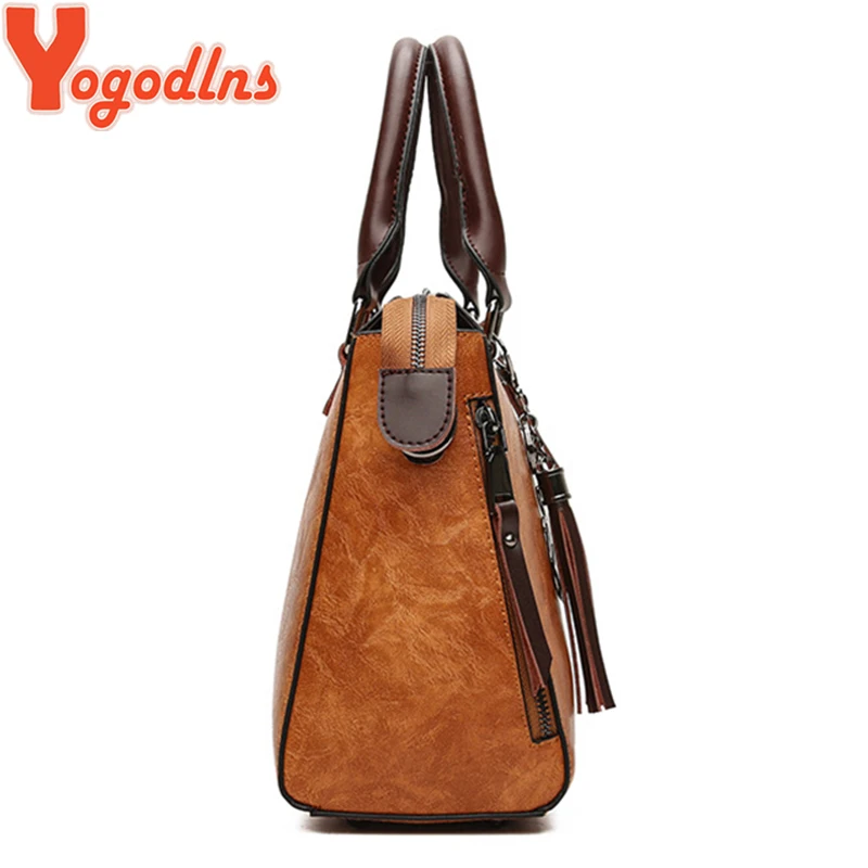 Yogodlns خمر القط شرابة حقيبة يد فاخرة النساء أكياس مزدوجة سستة أكياس Crossbody حقيبة كتف عارضة قذيفة حمل لاد