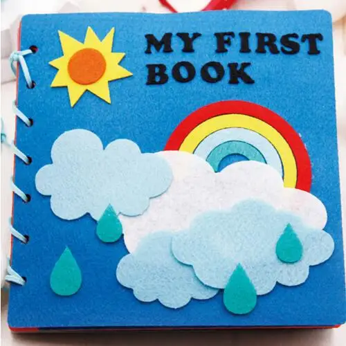 1PC Blue Handmade Baby Quiet My First Book Toys For Kids Early Learning Educational Easy to Sewing Felt DIY Material Package 1PC Blue Handmade Baby Quiet My First Book Toys For Kids Early Learning Educational Easy to Sewing Felt DIY Material Package