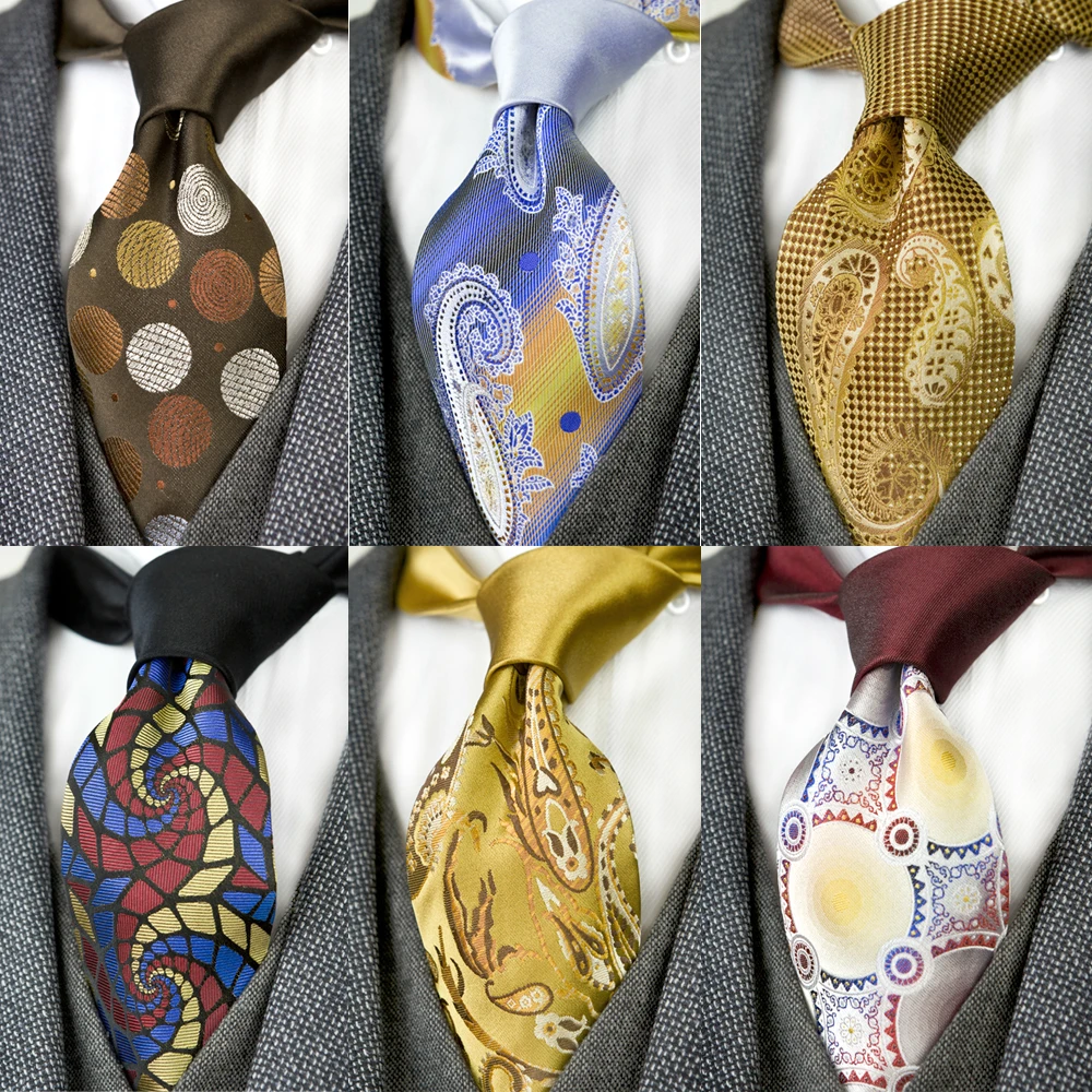 

Paisley Patchwork Multicolor Red Fuchsia Black Yellow White Green Blue Mens Ties Neckties 100% Silk Jacquard Woven Free Shipping