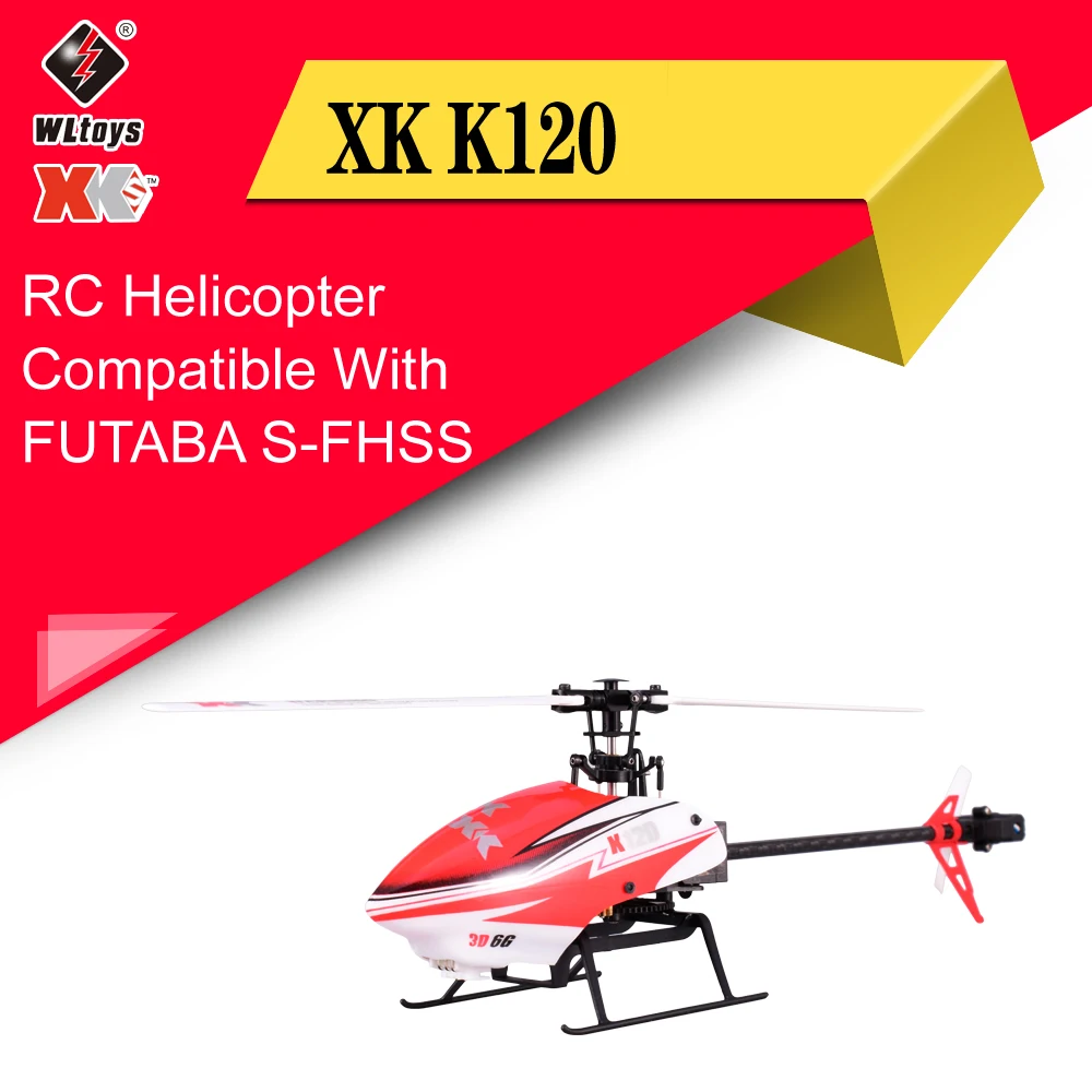 

Wltoys XK K120 6CH 3D 6G System Remote Control Toy Brushless Motor RC Helicopter With Transmitter Compatible With FUTABA S-FHSS