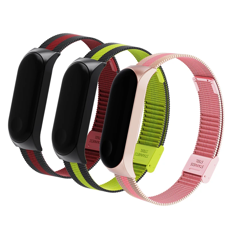 Ремешок Rovtop для умного браслета Xiaomi Mi Band 3 4 5 металлический браслет из нержавеющей