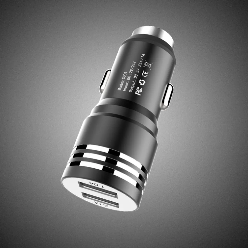 

2-in-1 Car Charger Metal Safety Hammer Dual USB Output Charger Quick Charging Adapter Universal for Mobile Phone