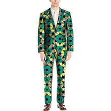 Ceremonial african men blazers and trousers men fashion africa print dashiki suits business edition slim fit blazer+pant set
