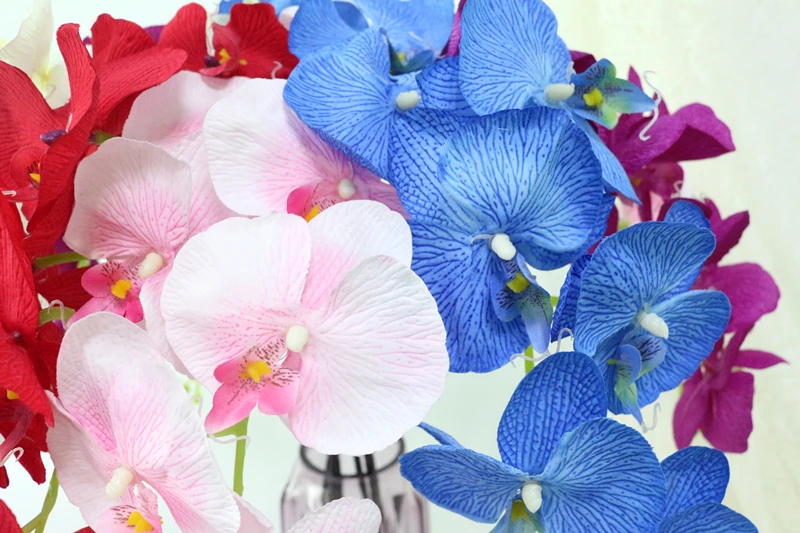 JAROWN Artificial Silk Orchid Flower Simulation 8 Heads Butterfly Orchid Flower For Wedding Decoration Flores Home Office Decor (3)