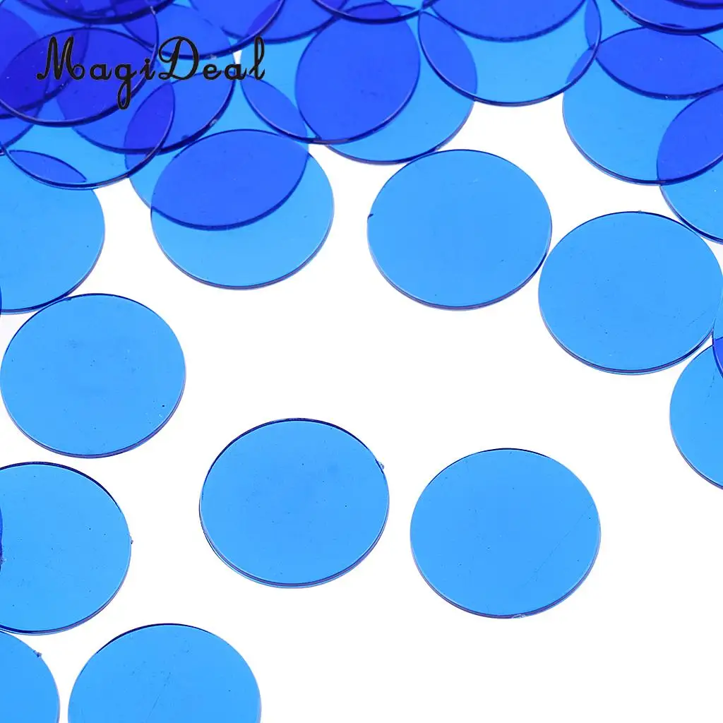 MagiDeal 300pc Translucent Bingo Chips Markers 3/4 Inch Poker Chips for Bingo Poker Board Game Cards Casino Accessories
