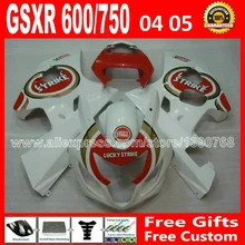 High grade for popular white red 2004 2005 SUZUKI GSXR 600 750 fairing K4 RIZLA version gsxr600 AIN GSX R750 7 gift 04 05 793