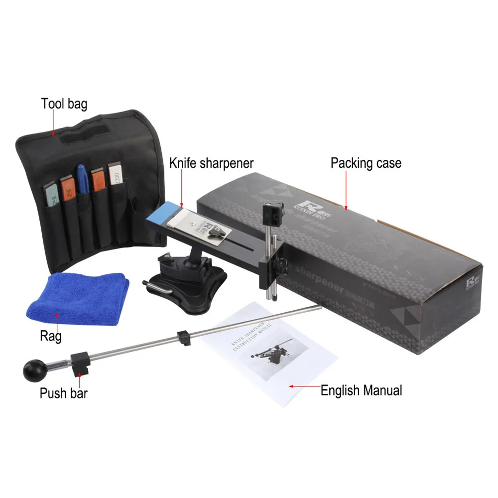 Ruixin Pro II Sharpener Update Chefs Professional Best Kitchen Sharpening Knife Sharpener System Fix-angle 4 whetstones Best Promotion 2