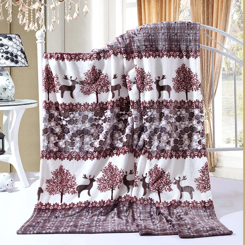 

Thickened warm skincare print blanket super soft flannel sheet 120*200cm office nap cover Sofa Quilt small blanket Comfortable